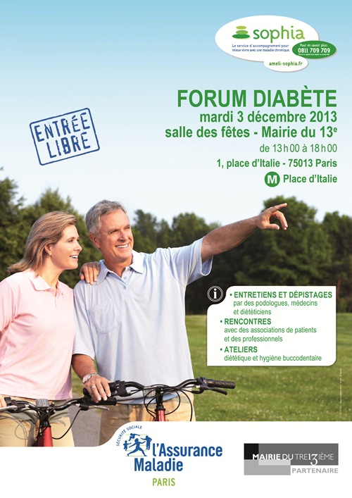 3 décembre : forum diabète à la Mairie du 13ème