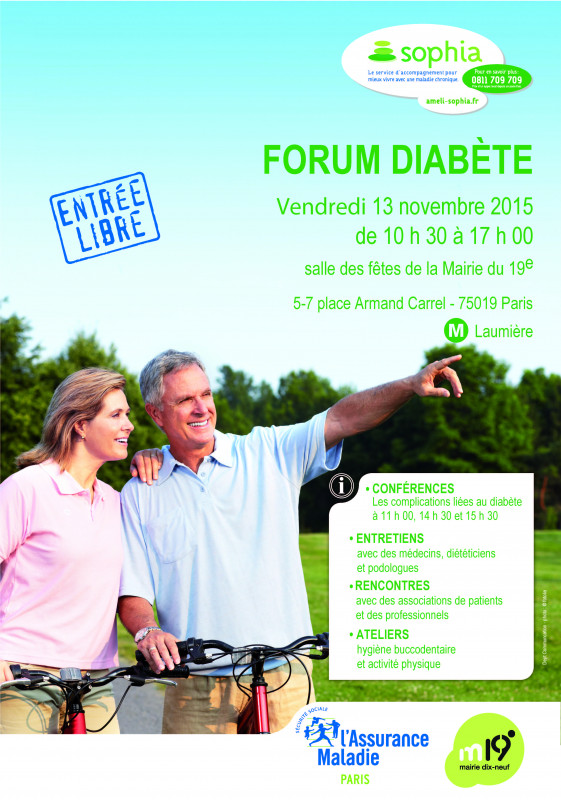 Forum diabète à la mairie du 19e arrondissement