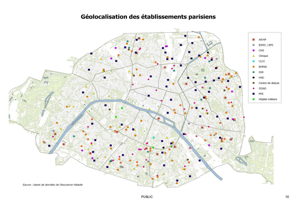 Demographie médicale_géolocalisation des établissements parisiens