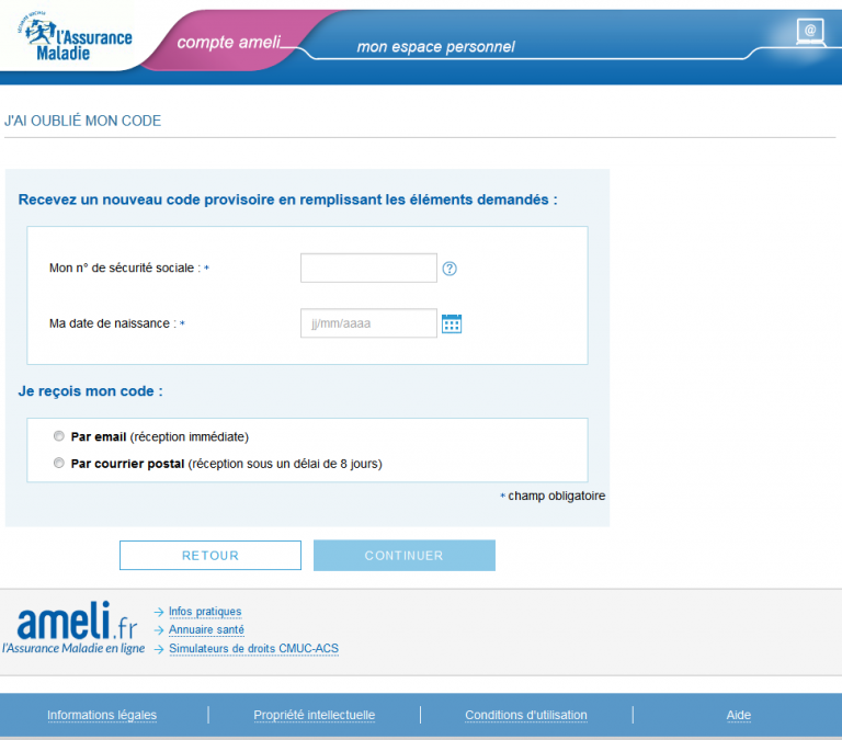 comment envoyer message compte ameli